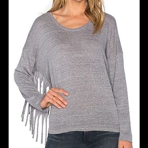 Nation fringe Long sleeve top xs grey